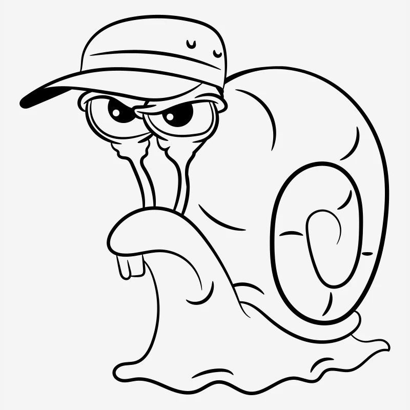 Escargot drôle mal