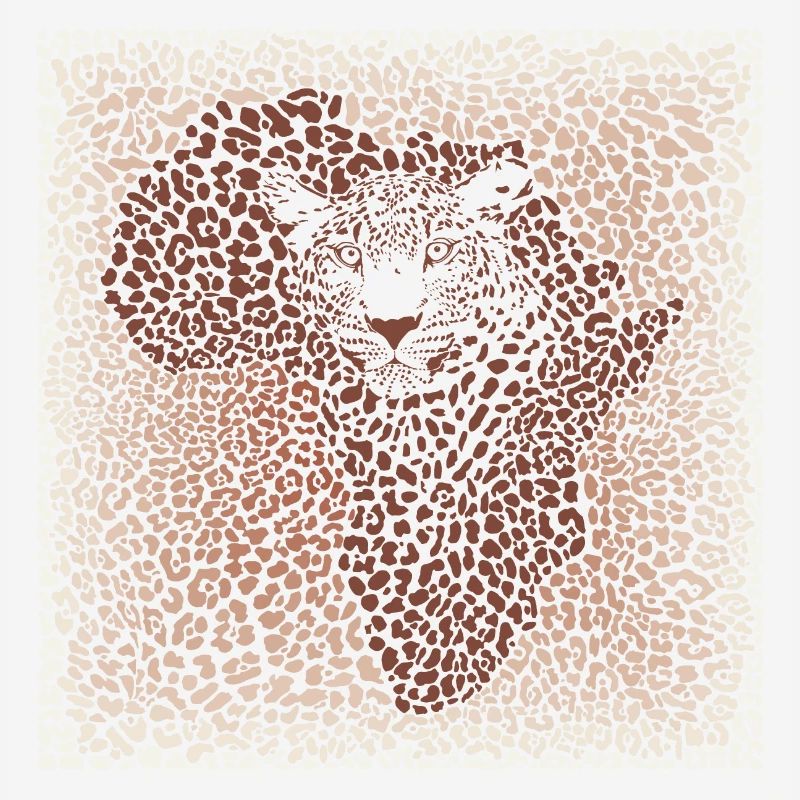 Leopard seamless pattern vector illustration background with Africa map