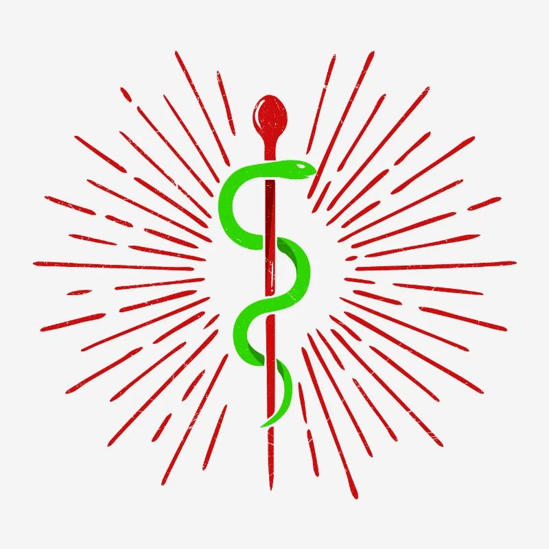 Symbol Asklepiosstab Doktor Geschenkidee