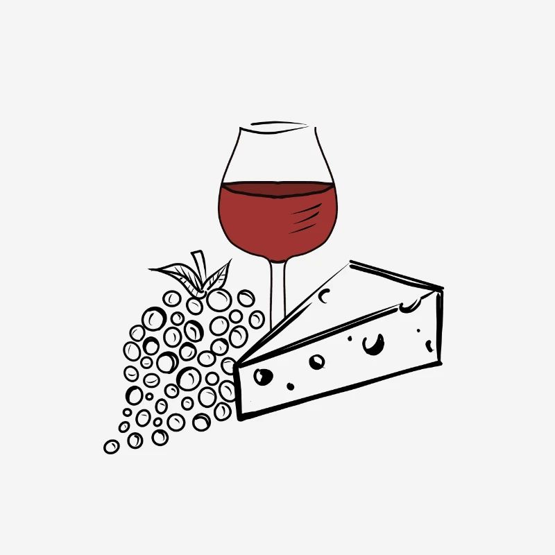 Cheese grape wine