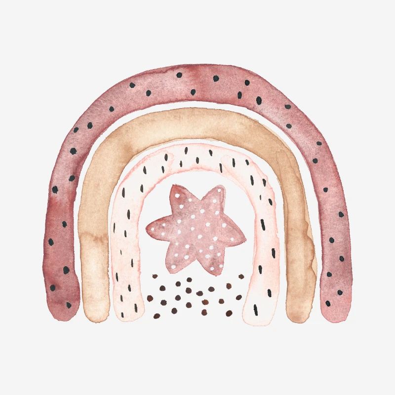 Rainbow boho café marron