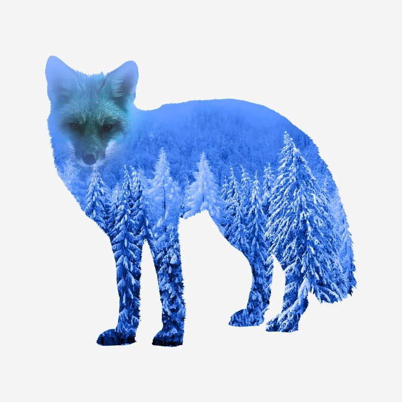 Double Exposure Animals Arctic Fox Arctic Fox Gift