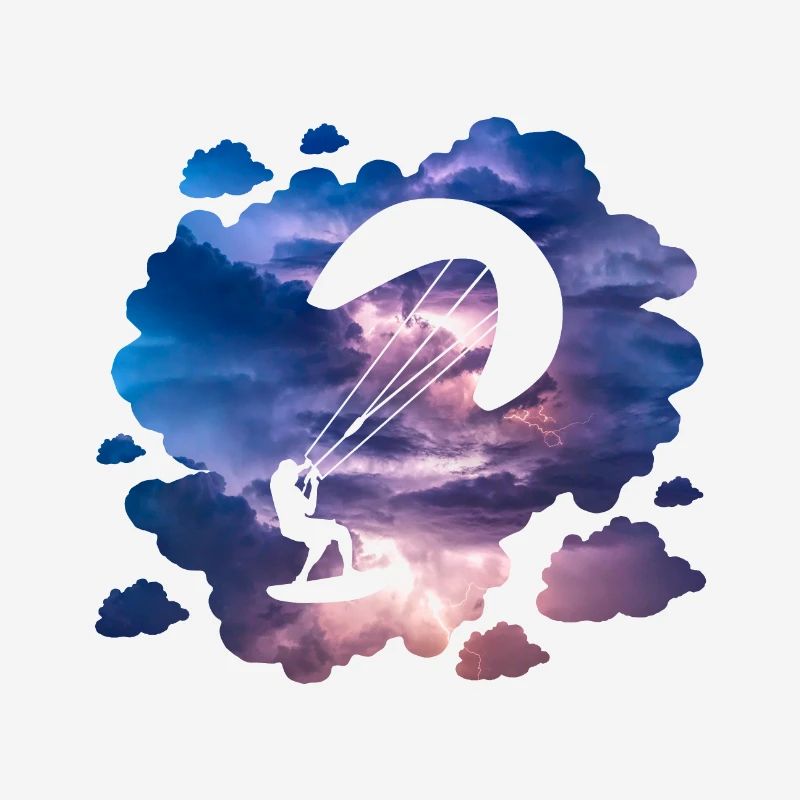 Double Exposure Kite Surfing Abenteuer Geschenk