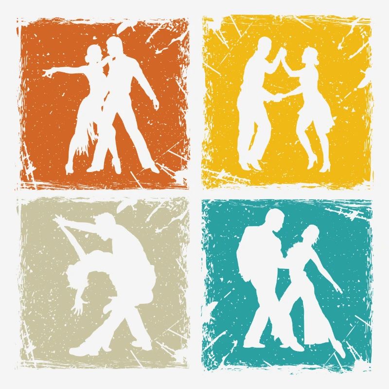 Salsa dancers retro squares salsa dancer gift