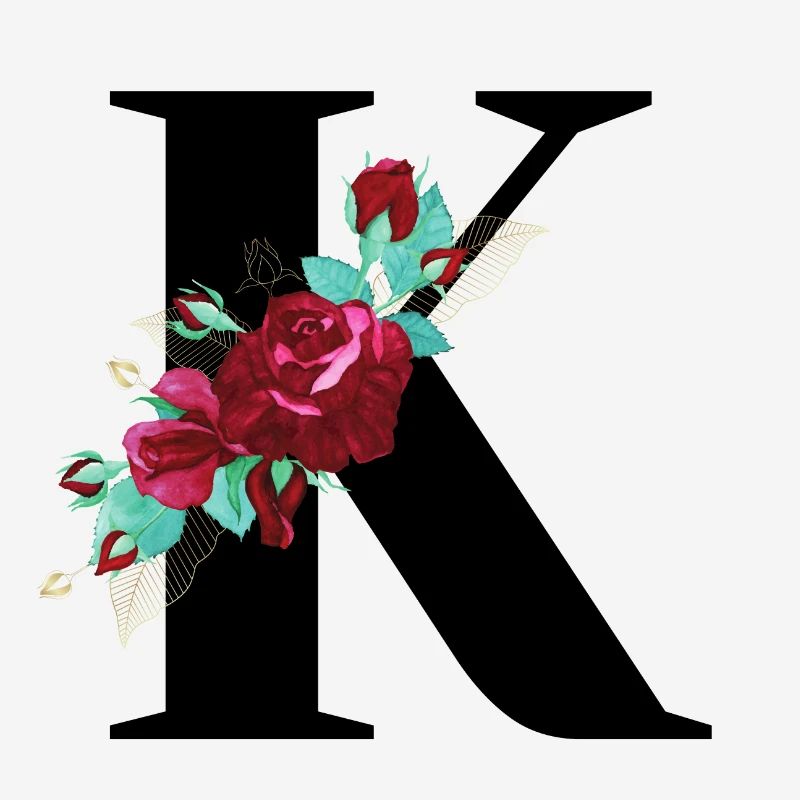 lettre k fleuris