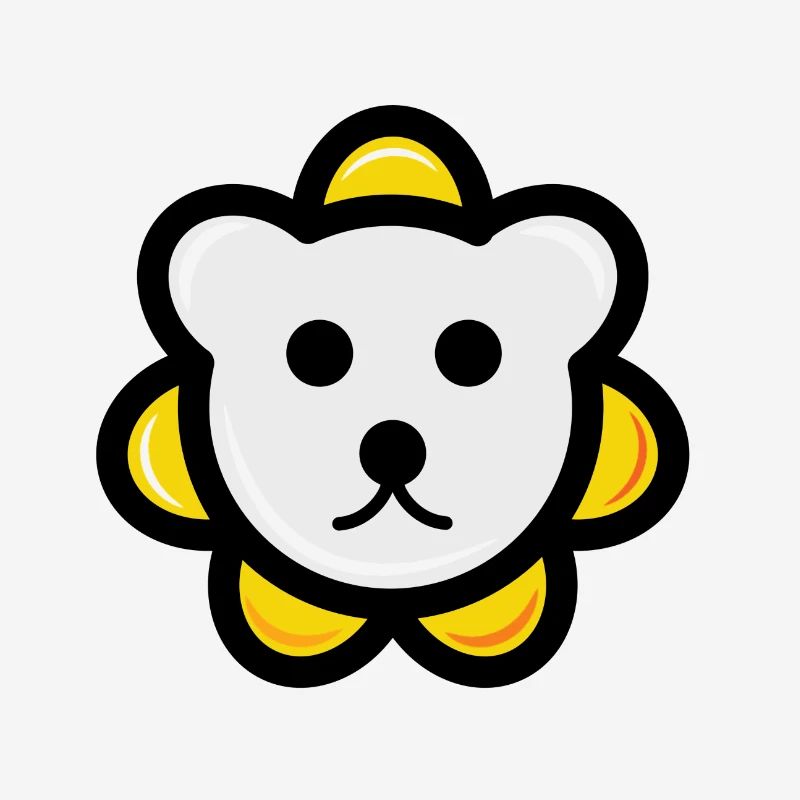 Bear - bear head as a flower