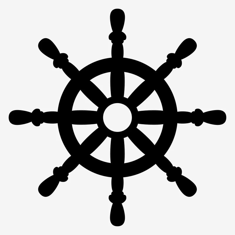 Nautical symbol vector ship steering wheel design