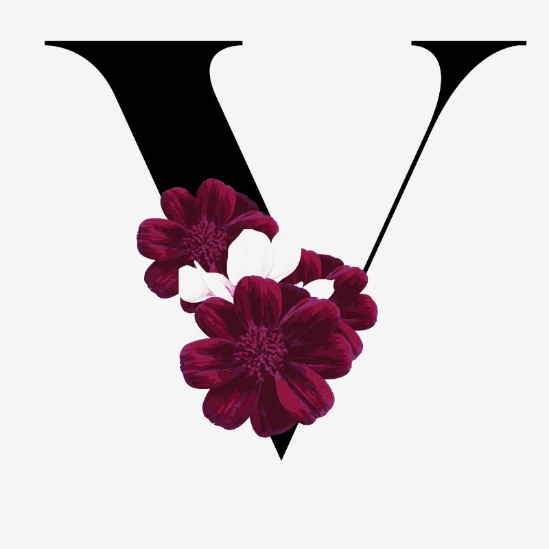 lettre V fleuris