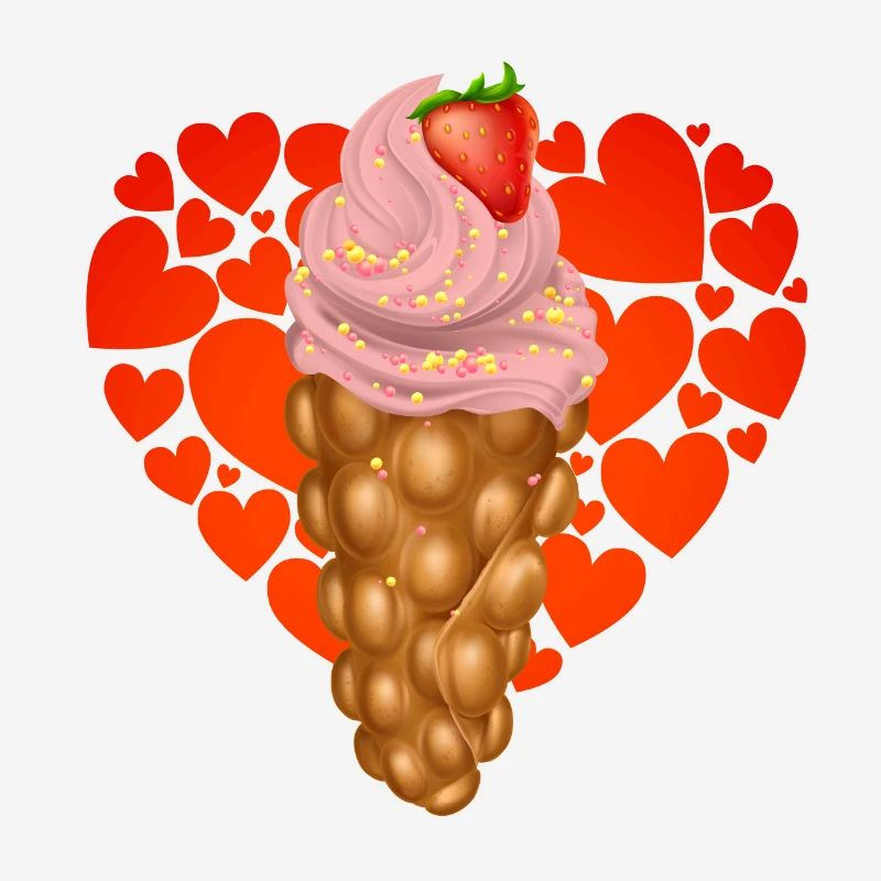 Bubblewaffel Eiscreme Sommer Lecker