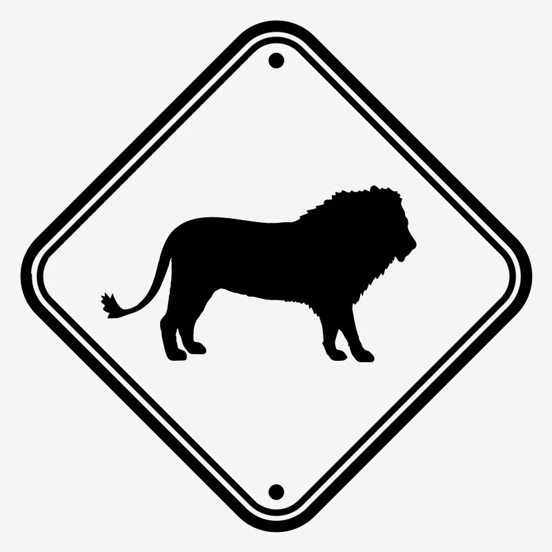 Shield Caution Lion