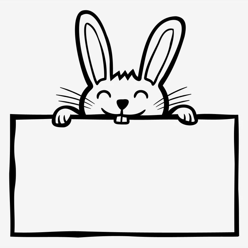 Schild Comic Häschen