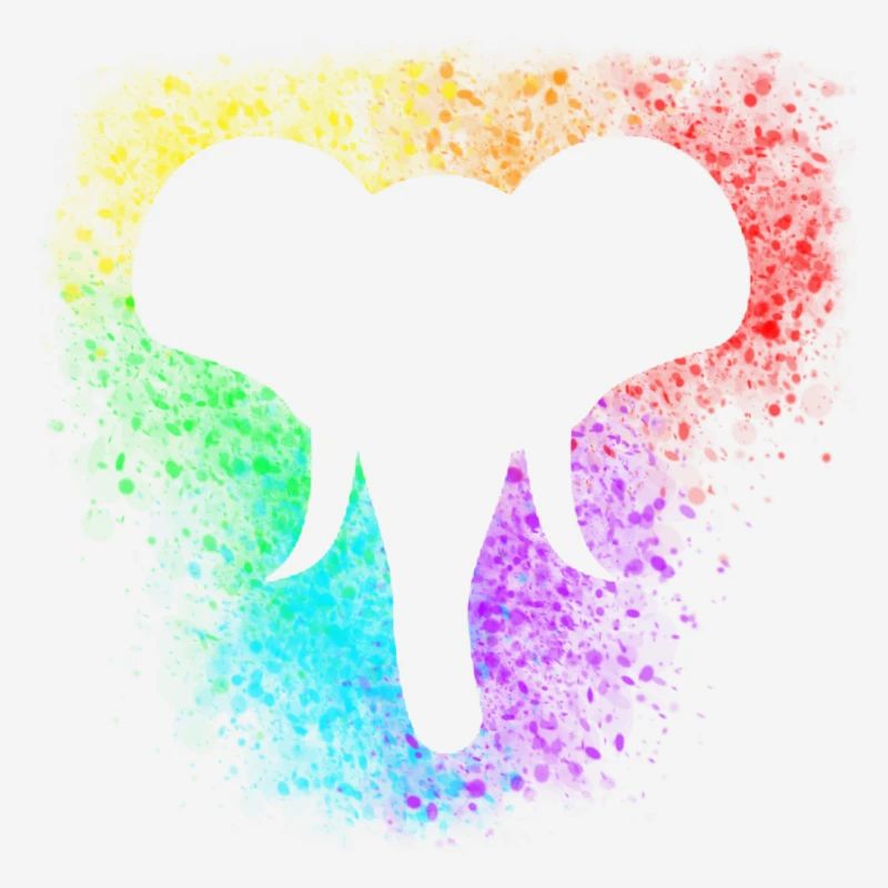 Rainbow splash elephant head
