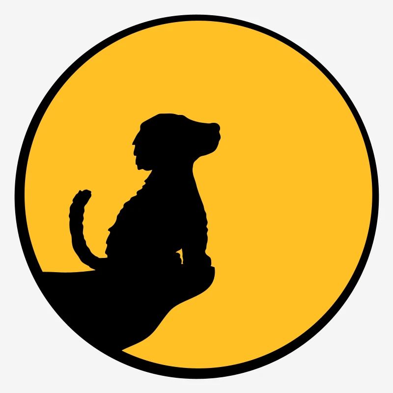 Mond Klippe sitzender Hund