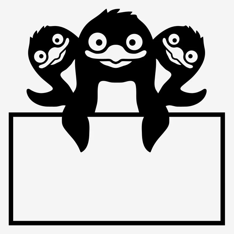Textfeld 3 Pinguine Schild