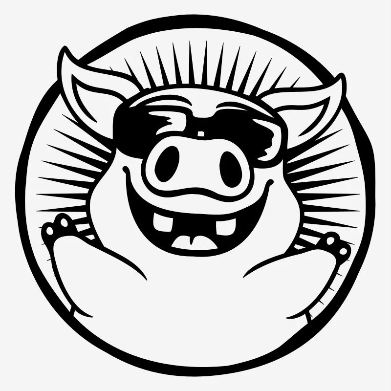Lunettes de soleil rondes cool Cochon