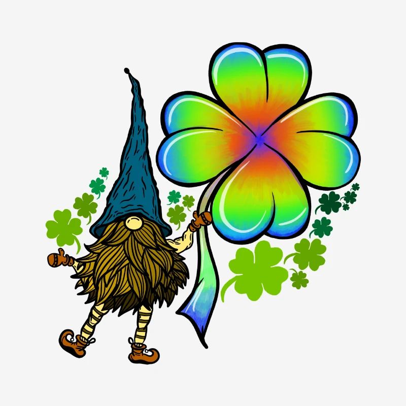 Gnome Tie Dye Trèfle Trèfle Saint-Patrick