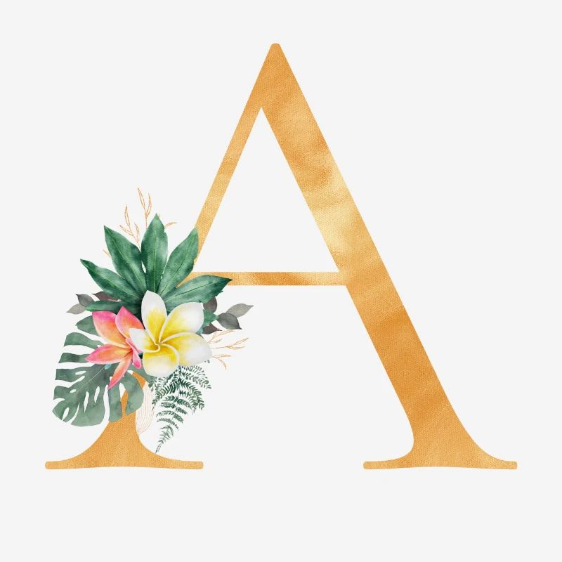 Customizable Monogram A Tropical Botany
