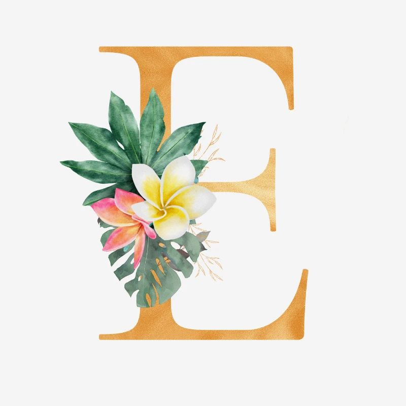 Customizable Monogram E Tropical Botany