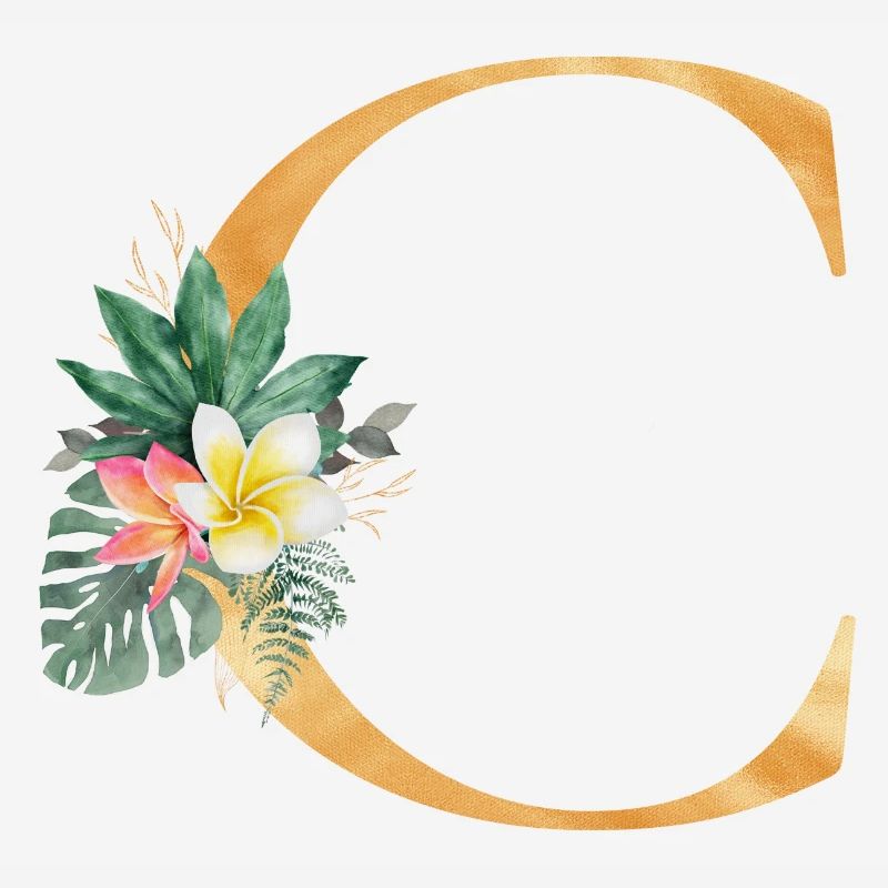 Customizable Monogram C Tropical Botany