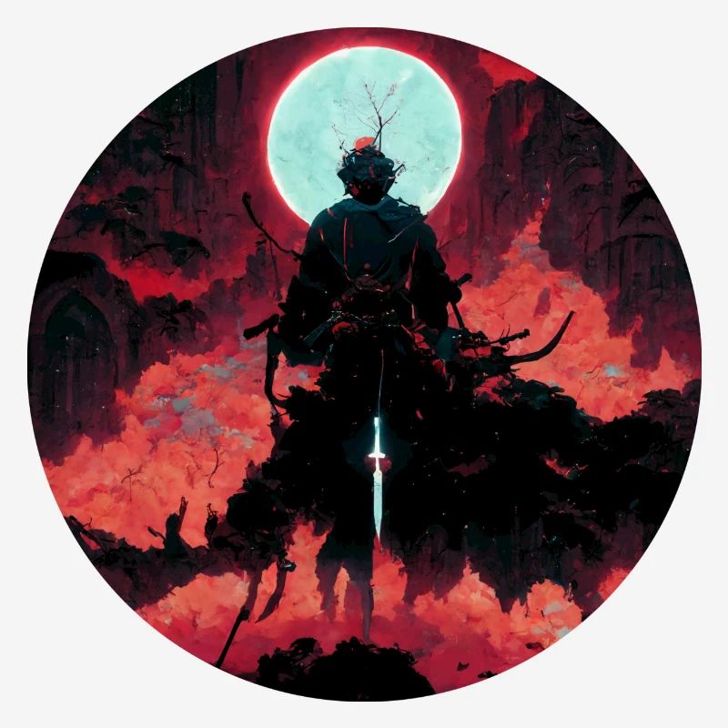 Guerrier du diable avec épée blanche