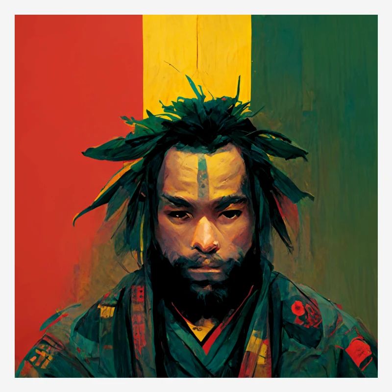 Peinture de samouraï rasta