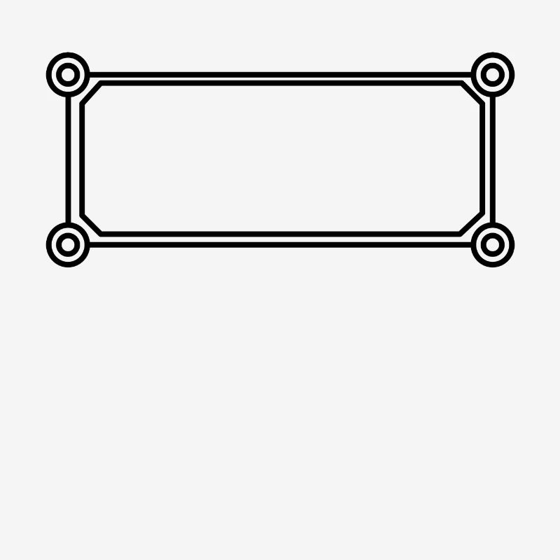 Rectangle with circles frame in black