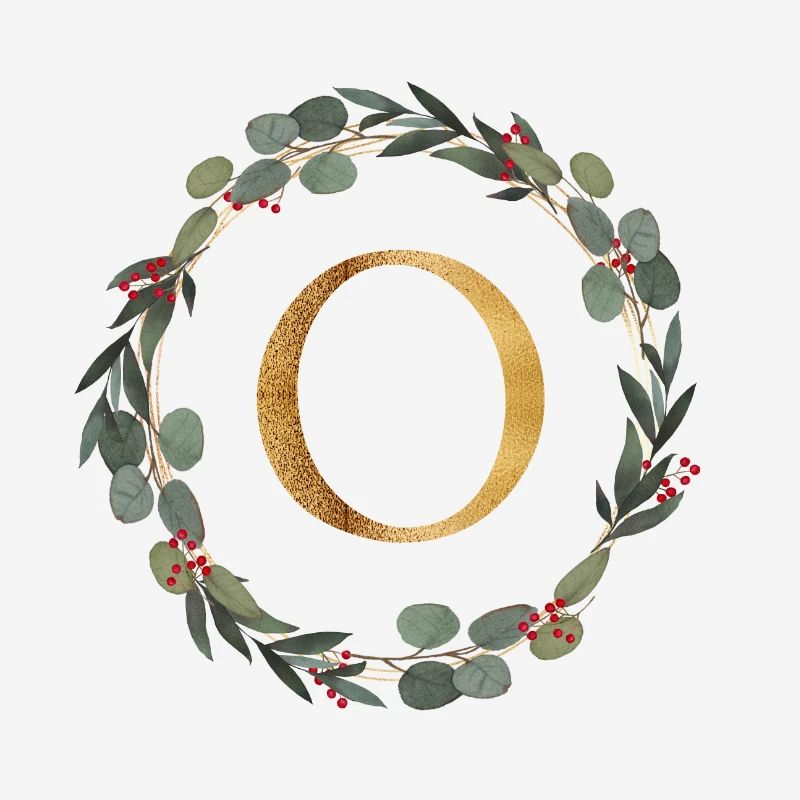 Customizable Monogram O Wreath