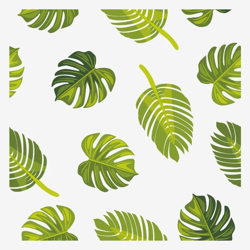 Pattern with tropical leaves