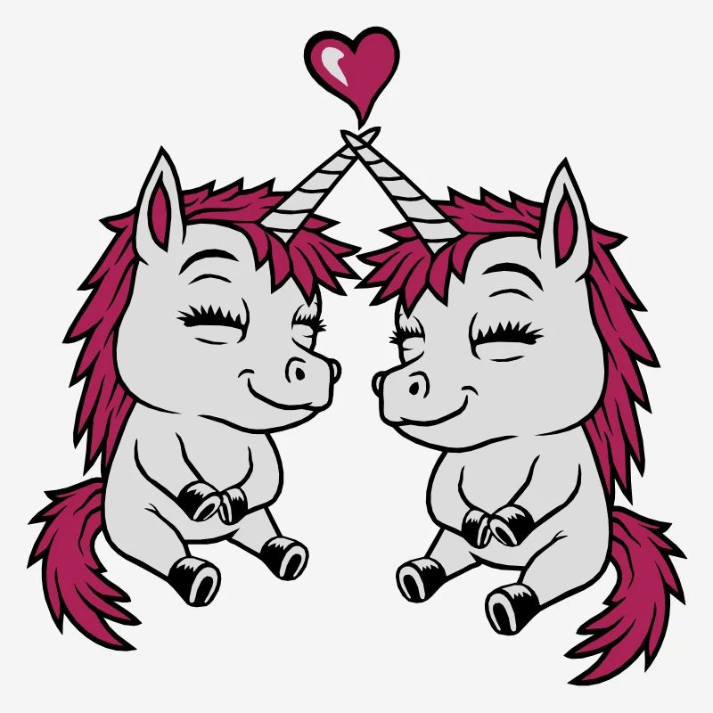 2 Einhorn Freunde Liebe