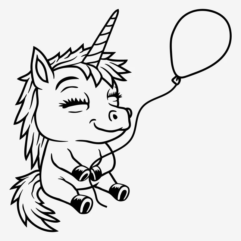 Luftballon Geburtstag Einhorn Comic