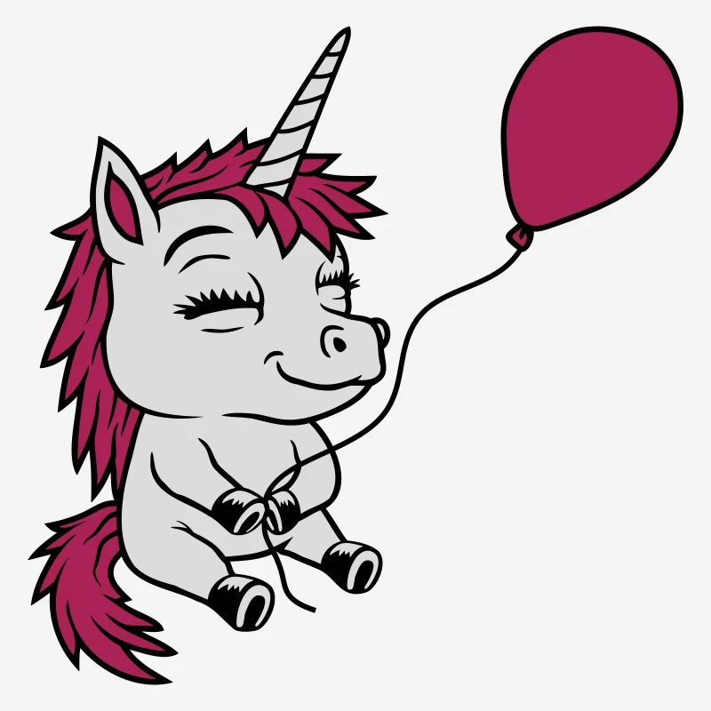 Glückliches Luftballon Einhorn Comic