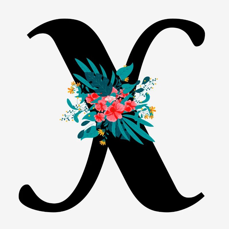 letter X flowered