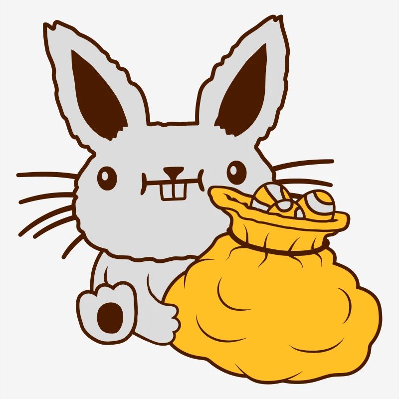 Lapin de Pâques grand sac d’oeufs