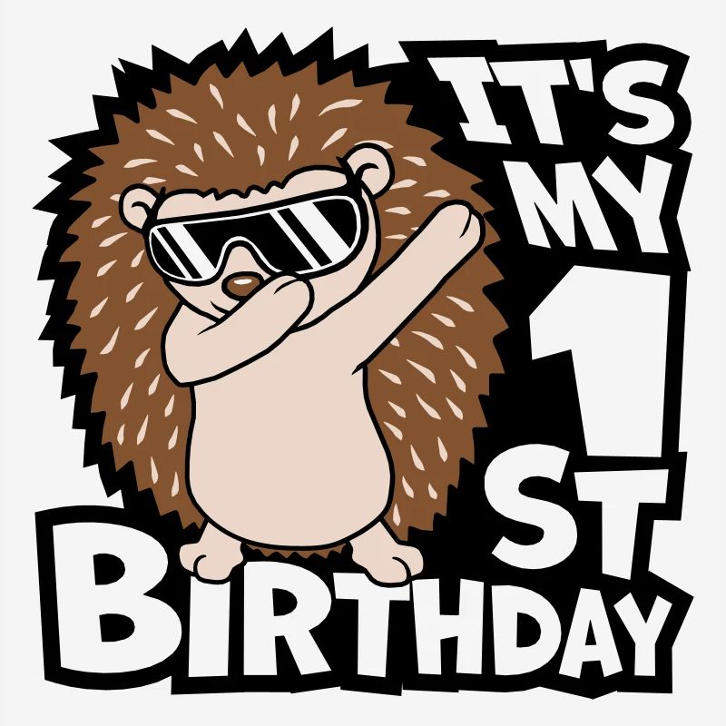 1st birthday dabbing Igel