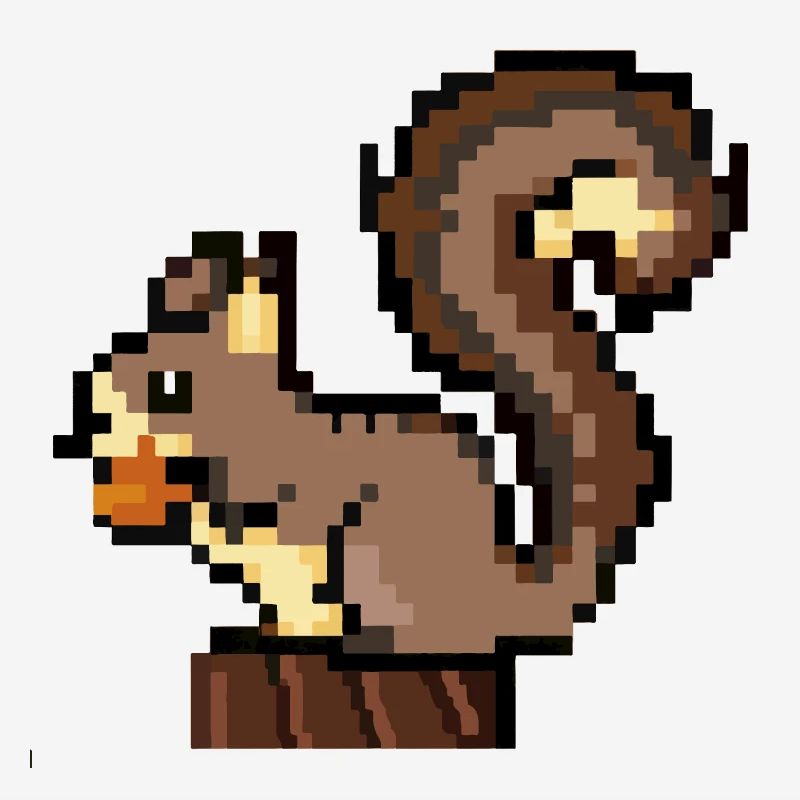 Eichhörnchen Pixel Art Geschenkidee