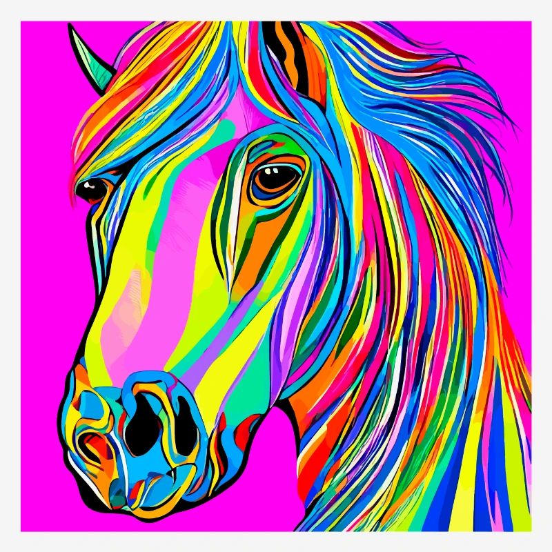 Illustration colorée d’un cheval