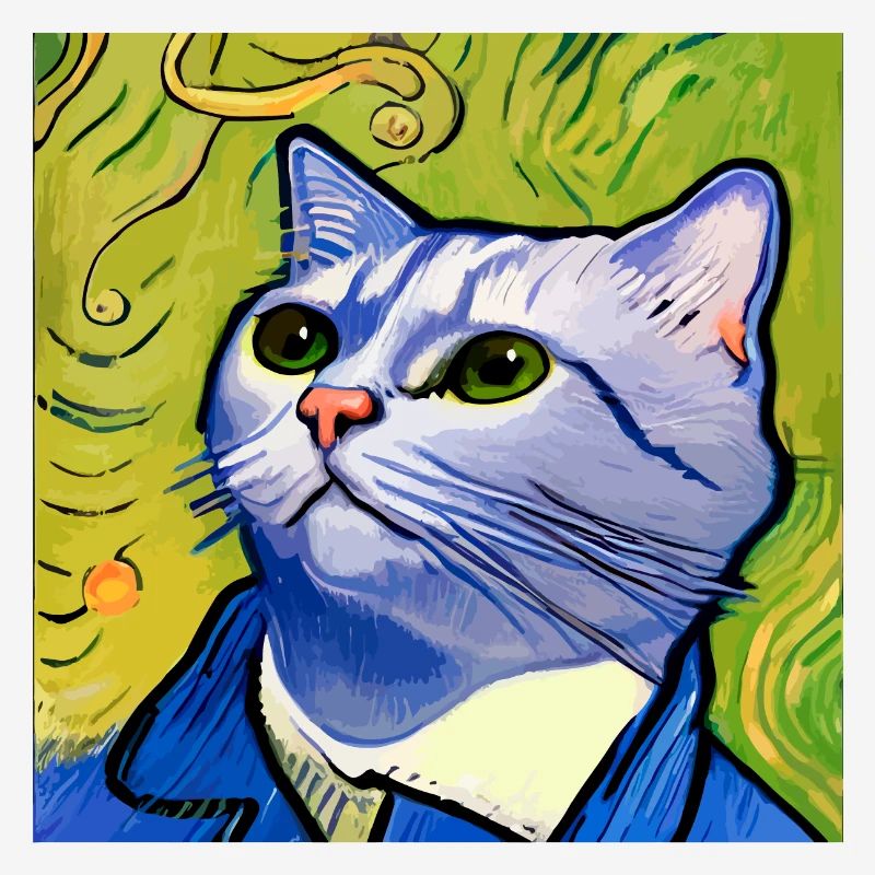 Chat peint par Van Gogh