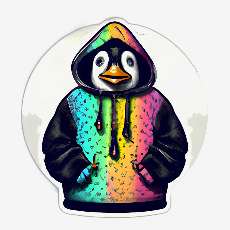 Pingouin avec pull coloré