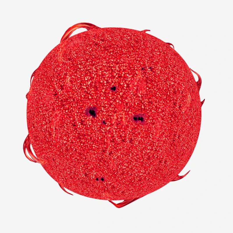 Solar System Red Dwarf Sun star spots & flares