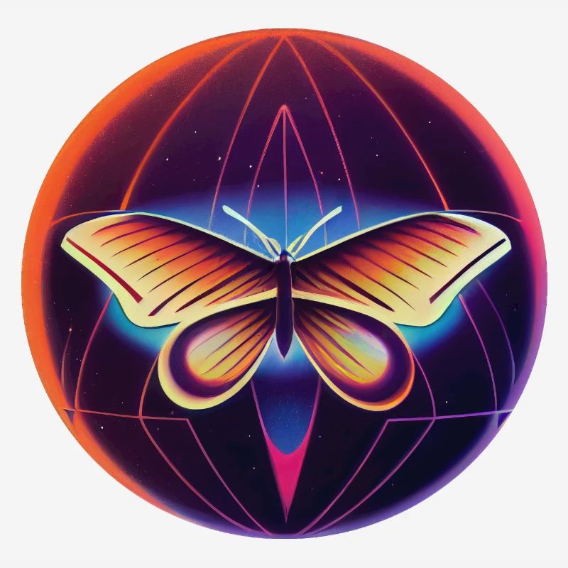 Signe papillon rtro sur le globe terrestre