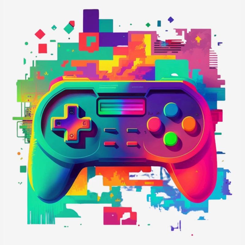 Console rétro colorée