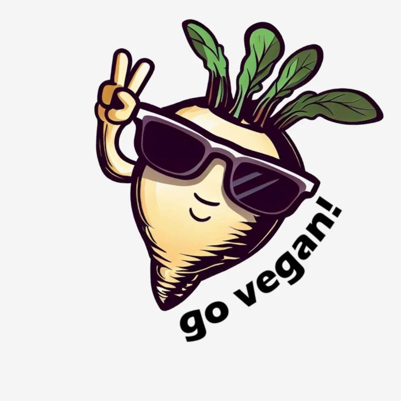 Mignon navet végétalien. Paix!