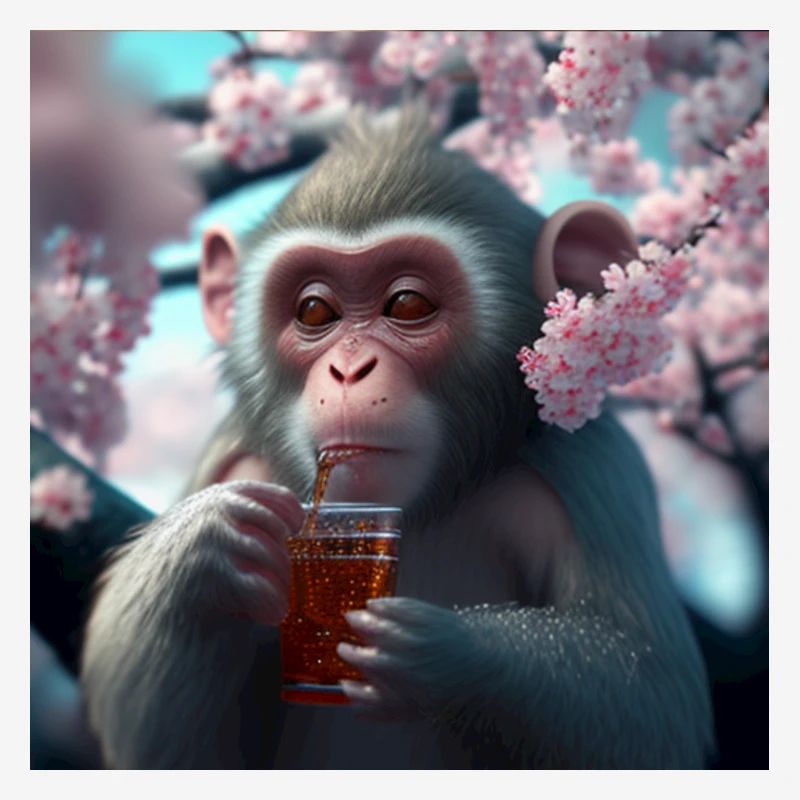 Äffchen mit Getränk Geschenk