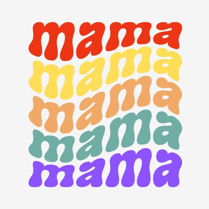 Retro Mama Waves Slogan Multicolor