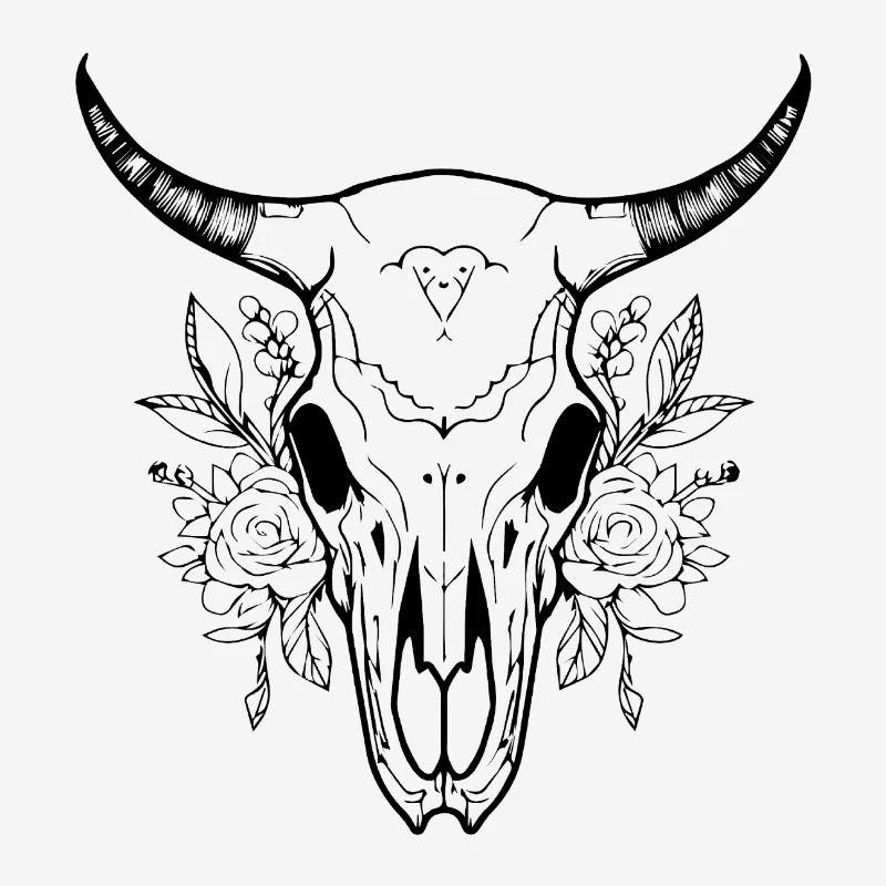 Kuh Schädel Boho