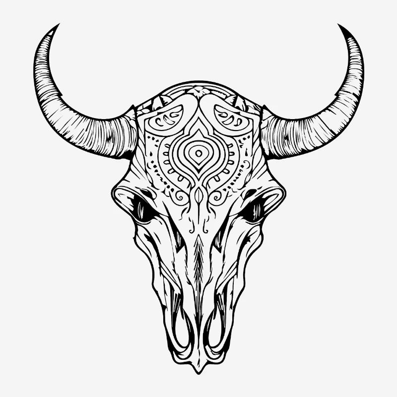 Crâne de vache Boho