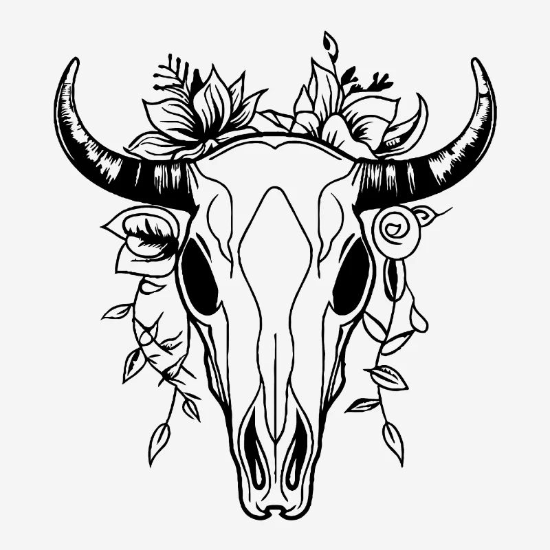 Crâne de vache Boho