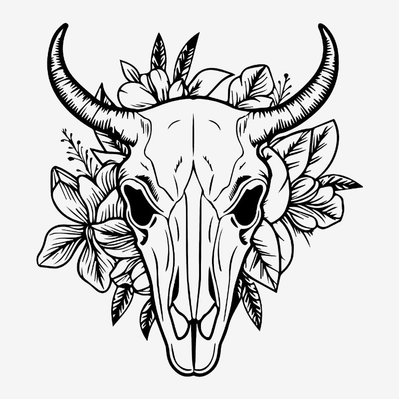 Kuh Schädel Boho