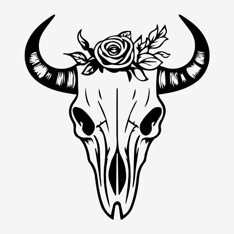 Crâne de vache Boho