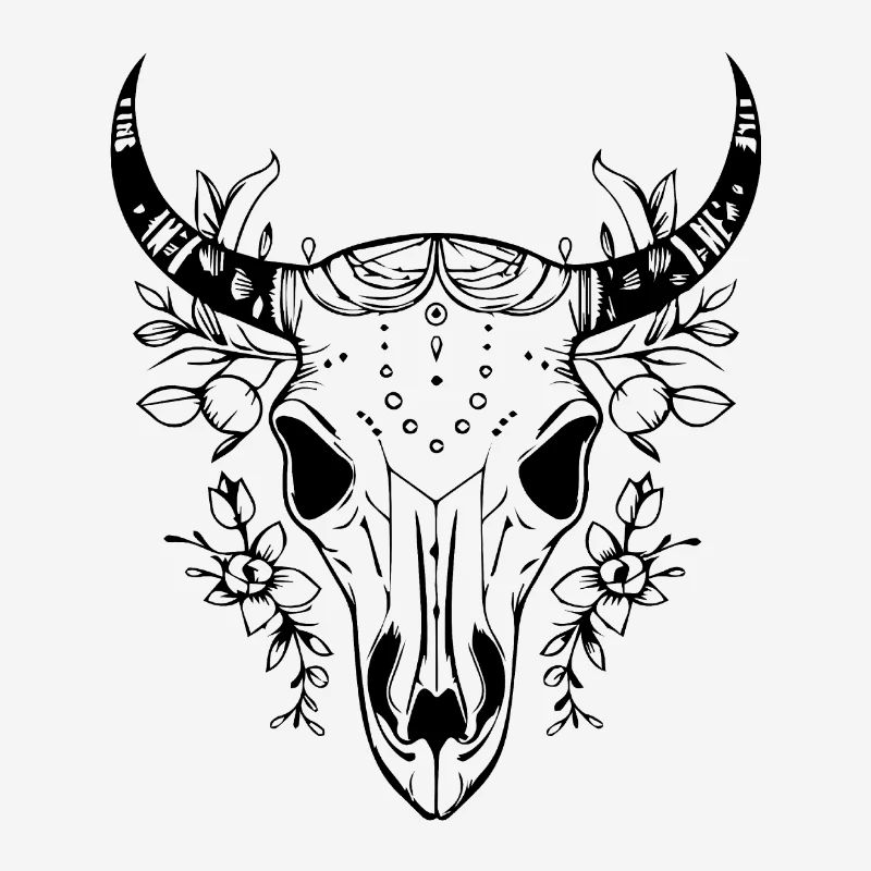 Crâne de vache Boho